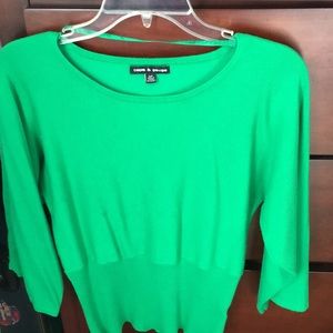 Kelly Green Sweater W/Bell Sleeves